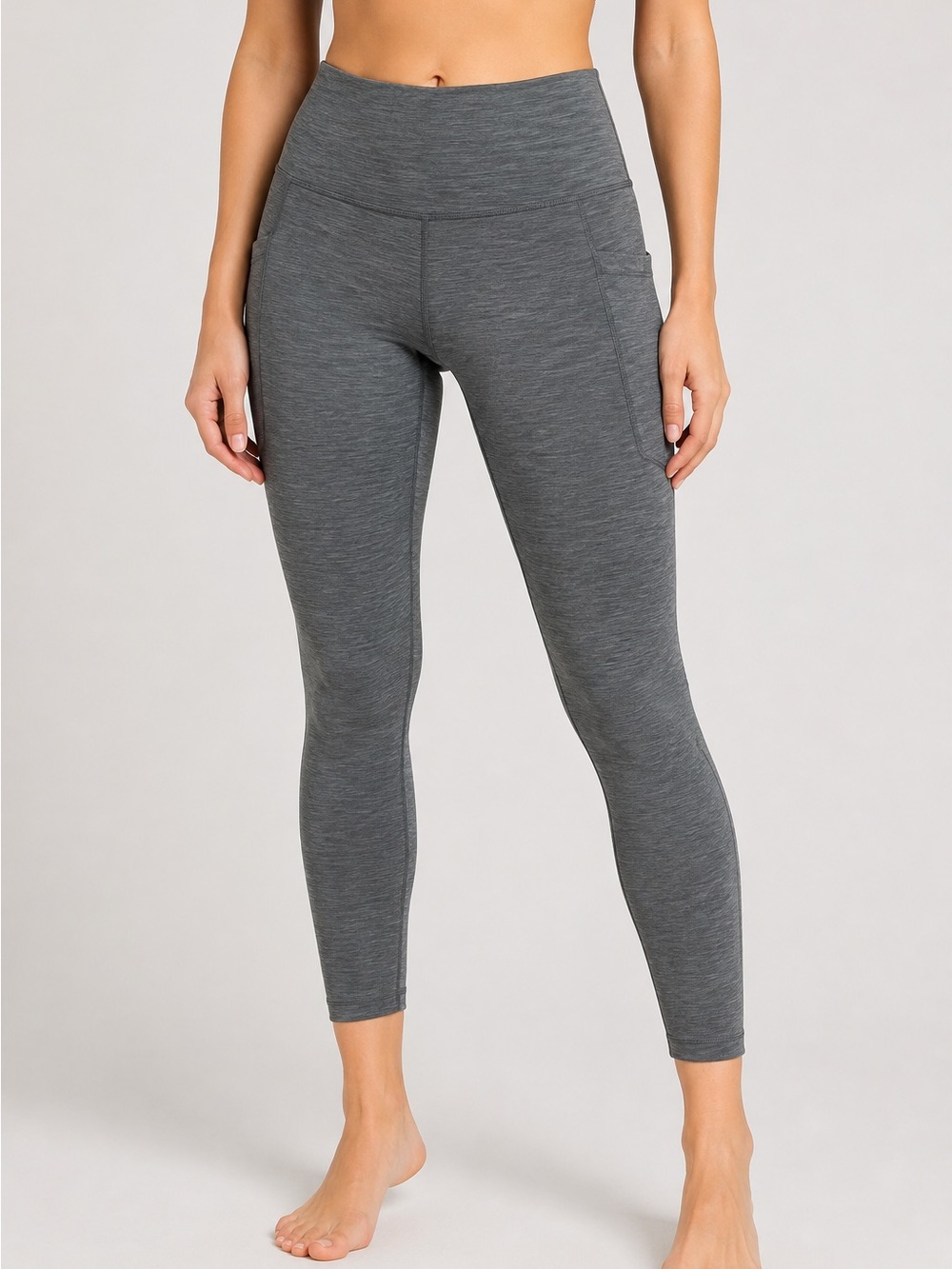 Athleta Salutation Stash Pocket II 7/8 Tight Leggings Women’s L Gray Heather